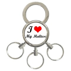 I Love My Maltese 3-ring Key Chain