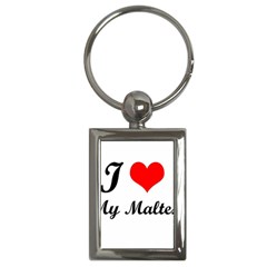 I Love My Maltese Key Chain (rectangle) by happyc