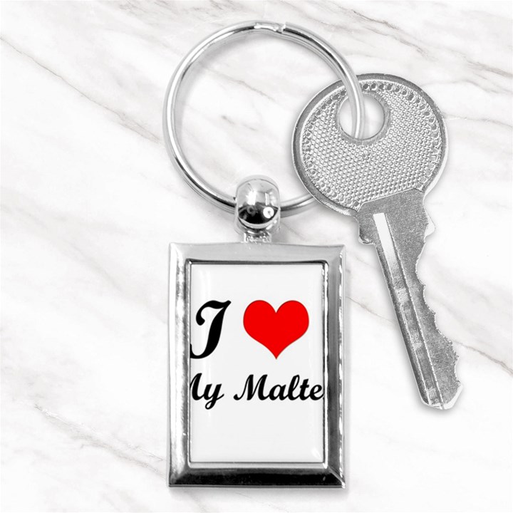 I Love My Maltese Key Chain (Rectangle)