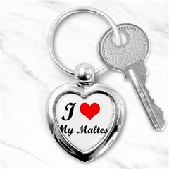 I Love My Maltese Key Chain (heart)