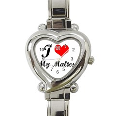 I Love My Maltese Heart Italian Charm Watch by happyc