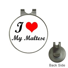 I Love My Maltese Golf Ball Marker Hat Clip by happyc