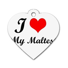 I Love My Maltese Dog Tag Heart (two Sides)