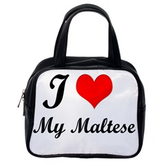 I Love My Maltese Classic Handbag (one Side)