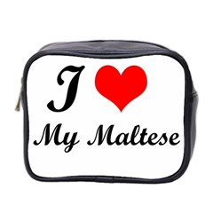 I Love My Maltese Mini Toiletries Bag (two Sides)