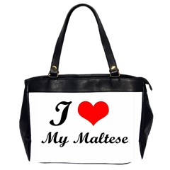 I Love My Maltese Oversize Office Handbag (two Sides)