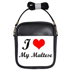 I Love My Maltese Girls Sling Bag by happyc