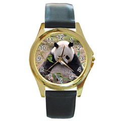 Big Panda Round Gold Metal Watch by dropshipcnnet