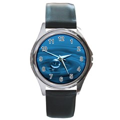 Water Drop Round Metal Watch