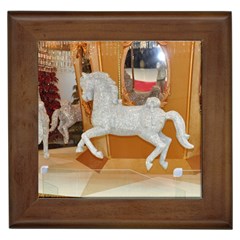 White Horse Framed Tile