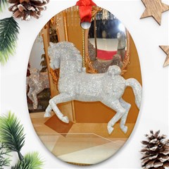 White Horse Ornament (oval)