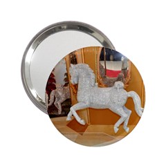 White Horse 2 25  Handbag Mirror