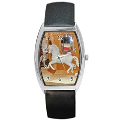 White Horse Barrel Style Metal Watch