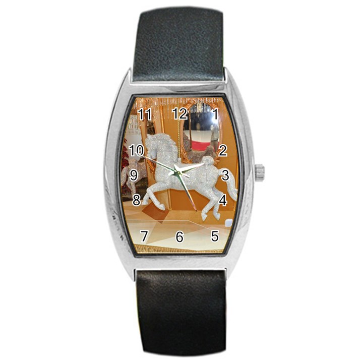 White Horse Barrel Style Metal Watch