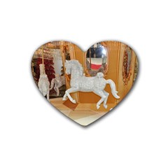 White Horse Rubber Coaster (heart)