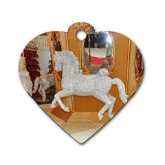 White Horse Dog Tag Heart (one Side)