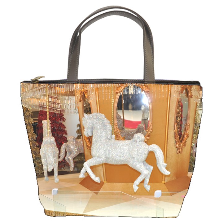 White Horse Bucket Bag