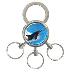 Swimming Dolphin 3-ring Key Chain