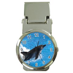 Swimming Dolphin Money Clip Watch