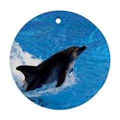 Swimming Dolphin Round Ornament (two Sides)