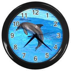 Jumping Dolphin Wall Clock (Black)