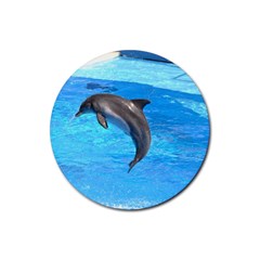 Jumping Dolphin Rubber Round Coaster (4 pack)