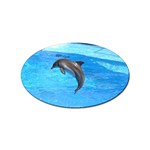 Jumping Dolphin Sticker Oval (100 pack) Front