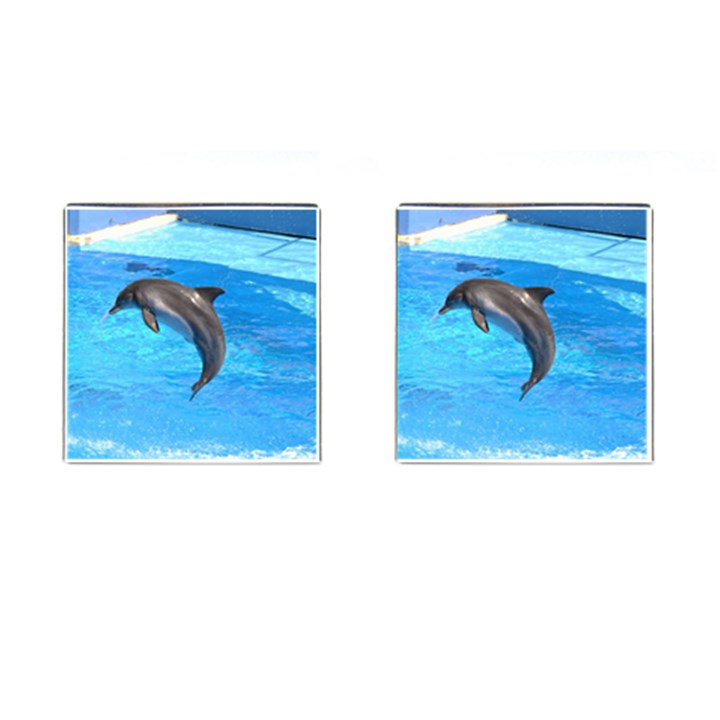 Jumping Dolphin Cufflinks (Square)