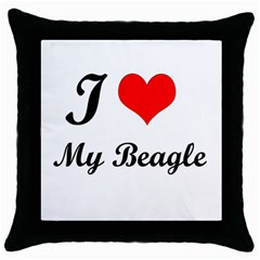 I Love My Beagle Throw Pillow Case (black) by free