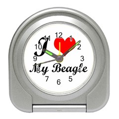 I Love My Beagle Travel Alarm Clock by free