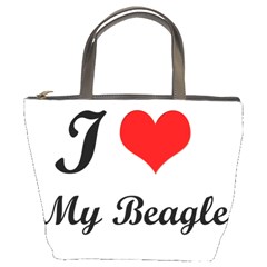 I Love My Beagle Bucket Bag