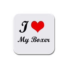 I Love My Beagle Rubber Square Coaster (4 Pack) by free