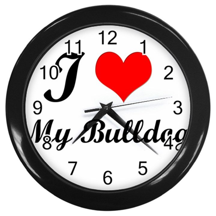 I Love My Beagle Wall Clock (Black)