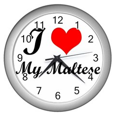 I Love My Beagle Wall Clock (silver) by free