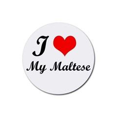 I Love My Beagle Rubber Coaster (round) by free