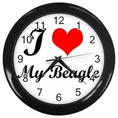 I Love My Beagle Wall Clock (black)