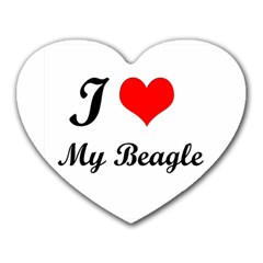 I Love My Beagle Mousepad (heart)