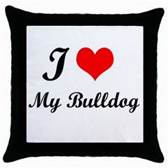 I Love My Beagle Throw Pillow Case (black)