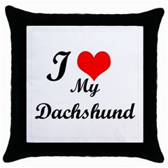 I Love My Beagle Throw Pillow Case (black)