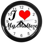 I Love My Beagle Wall Clock (Black) Front