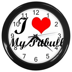 I Love My Beagle Wall Clock (black)