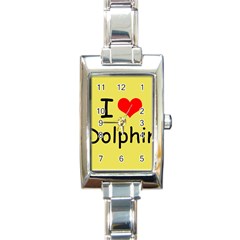 I Love Dolphin Classic Elegant Ladies Watch (rectangle)