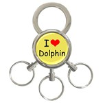 I Love Dolphin 3-Ring Key Chain Front