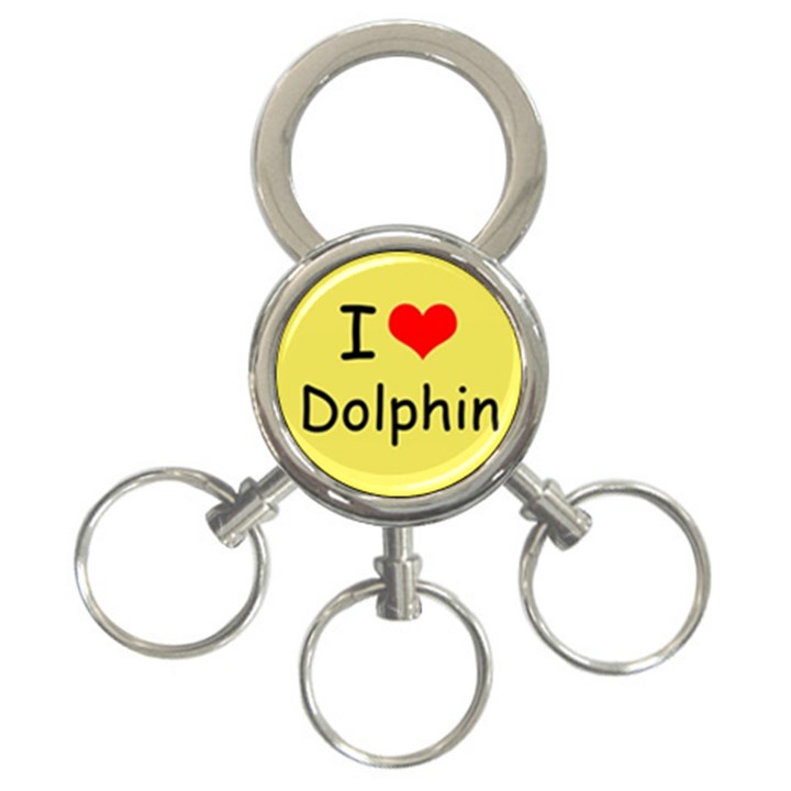 I Love Dolphin 3-Ring Key Chain