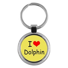 I Love Dolphin Key Chain (round)