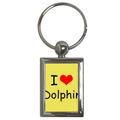 I Love Dolphin Key Chain (rectangle) by CowCowDemo