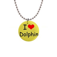 I Love Dolphin Mini Button Necklace by CowCowDemo