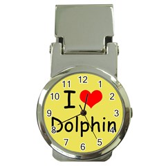 I Love Dolphin Chrome Money Clip With Watch by CowCowDemo