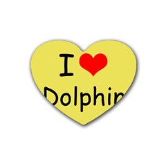 I Love Dolphin Rubber Drinks Coaster (heart) by CowCowDemo