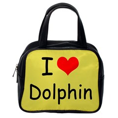 I Love Dolphin Single-sided Satchel Handbag